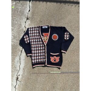 Vintage Auburn University Belle Pointe Cardigan L NWT Plaid AU Patch